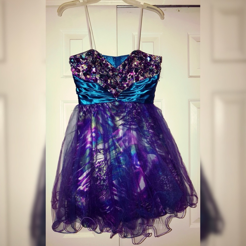 Deb Formal Multiple Colored Blue/Purple Dress